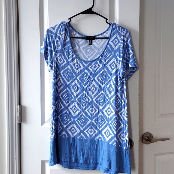 Jones New York short sleeve tee blue white small - Picture 1 of 6